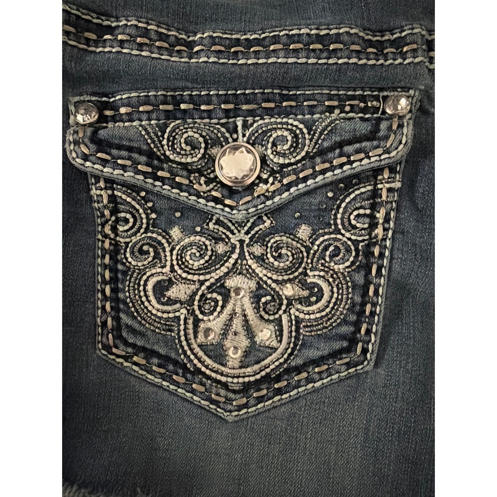 Cutoff‎ Denim Shorts Womens 8 Blue Excellent Y2K Rhinestone Bling Hot Pants